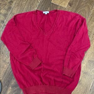 Banana Republic V-Neck Sweater in Rich Red